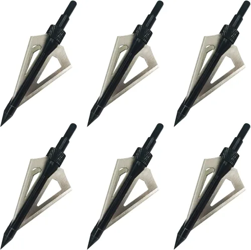 Miniatura 6 de Puntas anchas de tiro con arco, 100 granos atornillados con flecha, 3 cuchillas, cabezas de caza, puntas de flecha compatibles con ballesta y arco