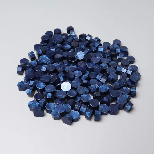 Miniatura 2 de FsAlisa Cuentas de sellado de cera, 200 cuentas octágonas de sellado de cera para sellado de cera, perfectas para adornar invitaciones de boda, Azul