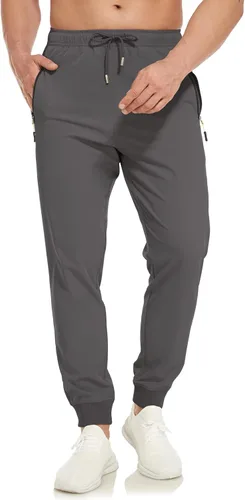 Miniatura 2 de SPOSULEI Mens Lightweight Athletic Joggers Hiking Sweatpants Quick Dry Running Workout Tapered Pants with Zipper Pockets