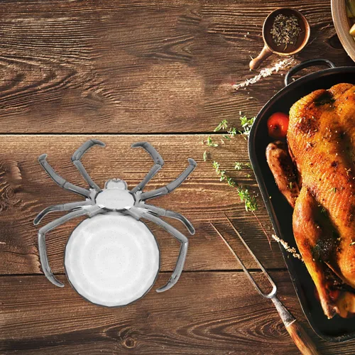 Miniatura 4 de Bandeja de dulces de araña estilo Halloween de 9.44 pulgadas, plato de postre de plástico multifunción para servir frutas en el hogar y cenar