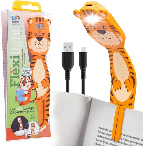 Miniatura 18 de Gifts for Readers & Writers Luz de libro recargable, luz de lectura con clip para cama, Flexilight 2 en 1 y marcapáginas, 12 horas de luz una vez