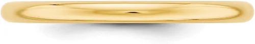 Miniatura 3 de Sólido 14K Amarillo Oro 2mm clásico redondeadas boda banda anillo, oro amarillo, 10, HR020-10