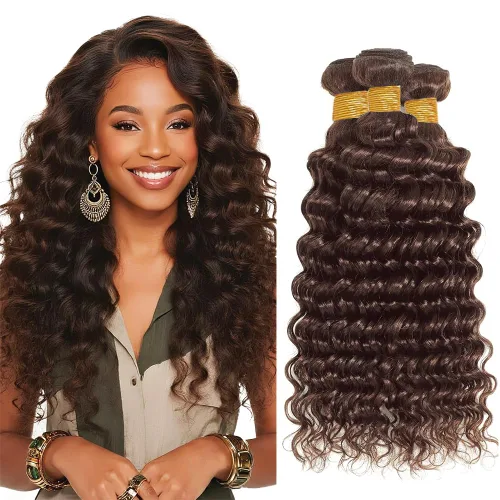 Miniatura 46 de Color 30 paquetes de cabello humano marrón onda del cuerpo paquetes 8 10 12 pulgadas brasileño virgen Remy extensiones de cabello humano doble trama
