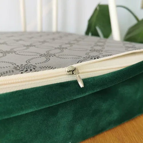 Miniatura 4 de vctops Cojín de espuma de terciopelo antideslizante suave con funda extraíble, para alivio y comodidad (verde, 20 x 20 x 2 pulgadas)