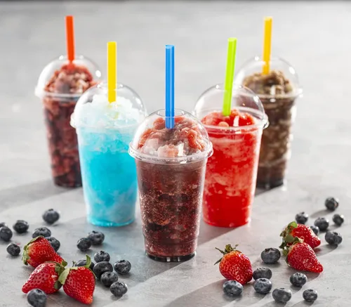 Miniatura 2 de Vasos de PET transparentes con tapas de cúpula y pajitas para café helado, batido, bebidas frías, tazas de granizado, batidos, batidos, helado