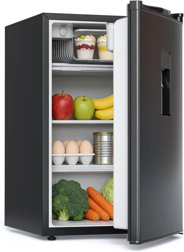 Miniatura 13 de COWSAR Refrigerador de oficina de 2.45 pies cúbicos con congelador, refrigerador de dormitorio de 2 puertas reversibles con 2 estantes extraíbles