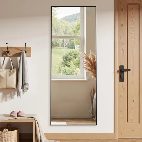 Miniatura 4 de Alpen Espejo de longitud completa de 64 x 21 pulgadas, espejo colgante de longitud completa para decoración de pared del hogar, espejos de piso