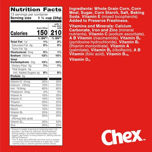 Miniatura 2 de Corn Chex - Cereal de desayuno sin gluten, ingrediente casero Chex Mix, tamaño familiar, 18 onzas