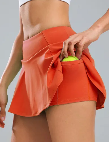 Miniatura 8 de 1a1a Faldas de tenis y golf para mujer con pantalones cortos y bolsillos de cintura alta, falda pantalón atlética deportiva