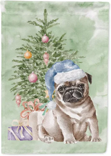 Miniatura 25 de Caroline's Treasures CK8213GF Bulldog Inglés #2 Regalos de Navidad y árbol de jardín Bandera de buzón Bandera decorativa para patio exterior, patio