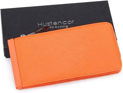Miniatura 6 de Huztencor cartera de cuero con bolsillo para tarjeta de crédito bloqueo RFID, billetera, funda para tarjetas para mujer