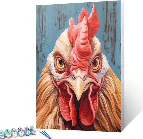 Miniatura 2 de Tucocoo Bumbers - Pintura de animales de granja para adultos, pintura acrílica por números, pintura acrílica, lienzo, decoración de cocina, Animal