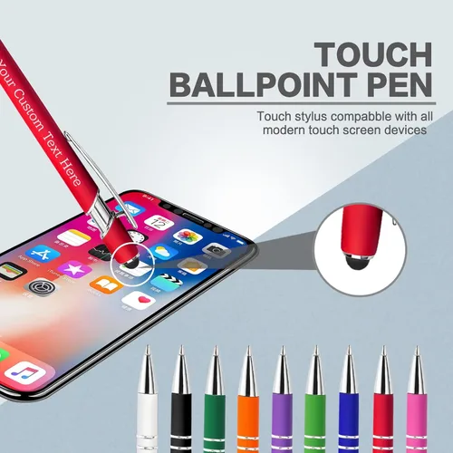 Miniatura 3 de Bolígrafos personalizados con nombre a granel, juego de bolígrafos personalizados, lápiz capacitivo grabado, logotipo, texto, regalo para negocios