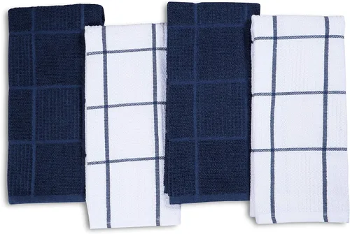 Miniatura 2 de AMOUR INFINI Paquete de 4 Toallas de Cocina Absorbentes, de Secado Rápido, de Algodón de Rizo Premium, Paños de Cocina con Asa para Colgar, 16 x 28