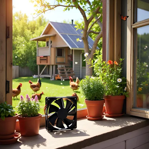 Miniatura 6 de Kit de ventilador de panel solar, ventilador de escape de 20 W para cocinas, invernaderos, casas de mascotas, gallineros, remolques, material ABS