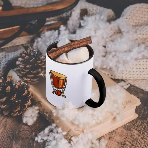 Miniatura 5 de 3dRose Timpani Jagged Realistic Image - Taza de dos tonos, 11 onzas, color negro