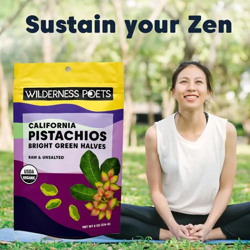 Miniatura 8 de Wilderness Poets, Pistachos orgánicos, mitades de nueces de pistacho verde brillante, sin sal, sin conchas, cultivadas en California, 5 libras