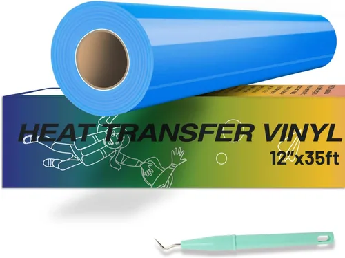Miniatura 18 de HTVRONT - Rollo de vinilo de transferencia de calor 12 x 35 pies, vinilo amarillo HTV para camisas, vinilo para Cricut y Cameo, fácil de cortar