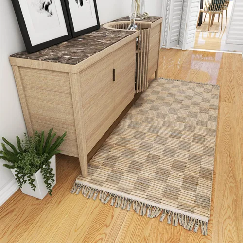 Miniatura 21 de Eco Crave Alfombra de pasillo de yute de 2,6 x 8 pies – Alfombra de diseño geométrico 100% natural de yute trenzada a mano, alfombra de acento