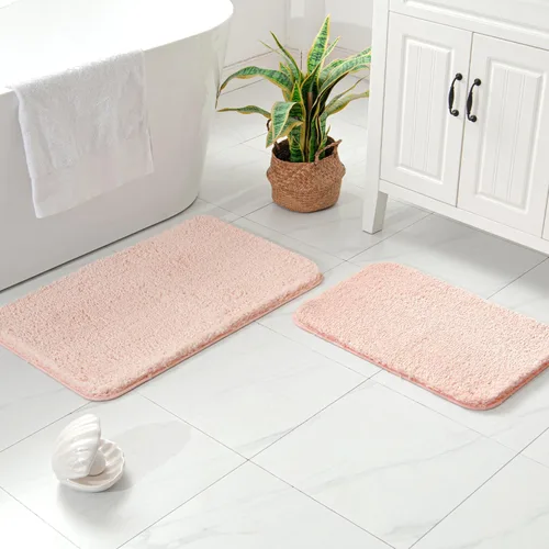 Miniatura 88 de MIULEE Juego de 2 alfombras de baño antideslizantes peludas extra gruesas y suaves, alfombrillas de baño de microfibra suave absorbente de agua