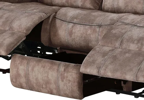 Miniatura 8 de Acme Zubaida - Sofá reclinable de terciopelo con base USB en 2 tonos chocolate