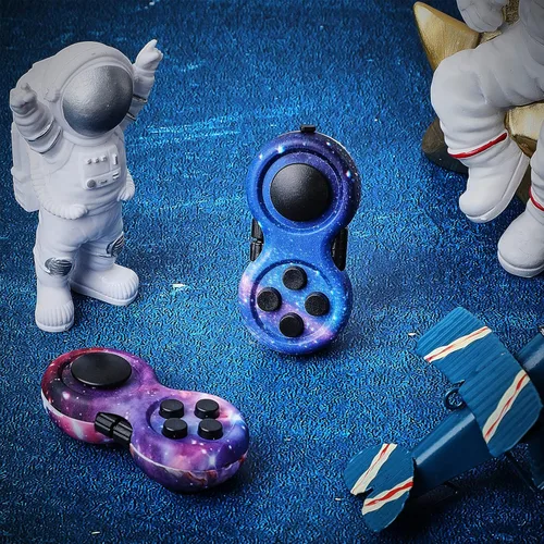 Miniatura 5 de Skylety 2 piezas de juguetes para la ansiedad para adultos, controlador, almohadilla para aliviar el estrés, cubo clicker, controlador de juego