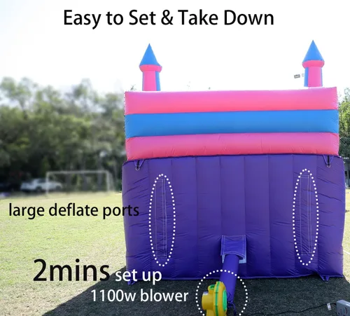 Miniatura 7 de Tobogán acuático de grado comercial de 21 pies de largo para niños y adultos, (doble tobogán) (PVC completo resistente)