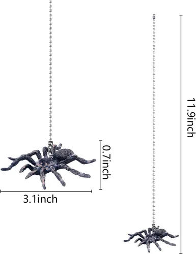 Miniatura 2 de Cadena de tirón de ventilador de techo araña Dotlite, extensión de adorno de 30 cm para tira de ventilador de Halloween, cadenas de luz