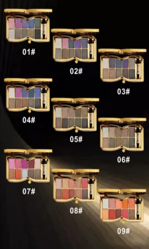 Miniatura 8 de Paleta de sombras de ojos doradas brillantes – 10 colores brillantes sombra de ojos purpurina altamente pigmentada, de larga duración, impermeable