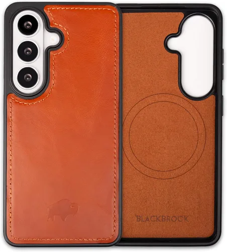 Miniatura 14 de BLACKBROOK Funda de piel de alta calidad a presión compatible con Samsung Galaxy S24, elegante funda de cuero de grano completo con la máxima