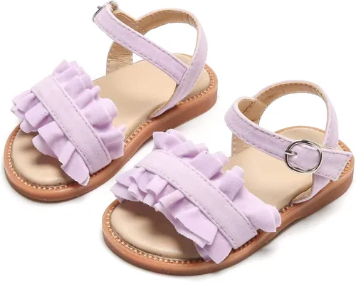 Miniatura 5 de ESTINE Sandalias planas de noche con punta abierta para bebés y niñas pequeñas