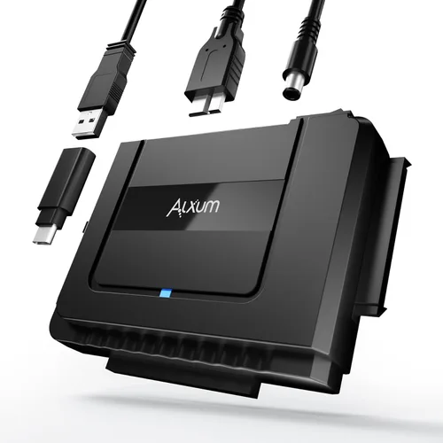 Adaptador SATA a USB 3.0 - Convertidor de recuperación de lector de disco duro externo para unidad óptica SSD universal de 2.5 pulgadas y 3.5