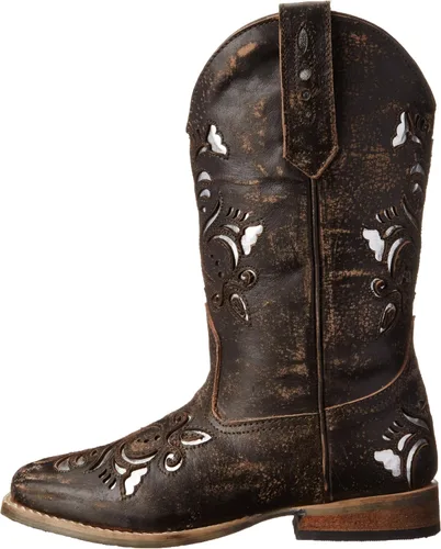 Miniatura 8 de ROPER Niños Niñas Belle Square Toe Casual Botas Mid Calf - Marrón