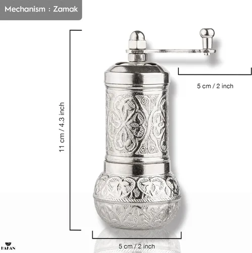 Miniatura 3 de Molinillo de sal y pimienta negra, molinillo de especias recargable, molinillo de pimienta turca vintage, molinillo de sal auténtico con grosor