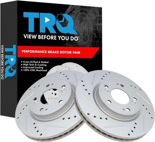Miniatura 20 de TRQ Juego de rotores de freno de rendimiento trasero con revestimiento G premium compatible con Mazda 6 2014-2021