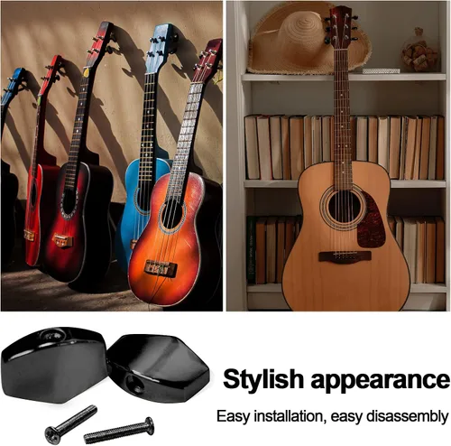 Miniatura 4 de MAXCHEER 6 piezas de metal grande forma cuadrada guitarra afinación clavija afinadores cabeza máquina reemplazos botones perilla mango punta (negro)