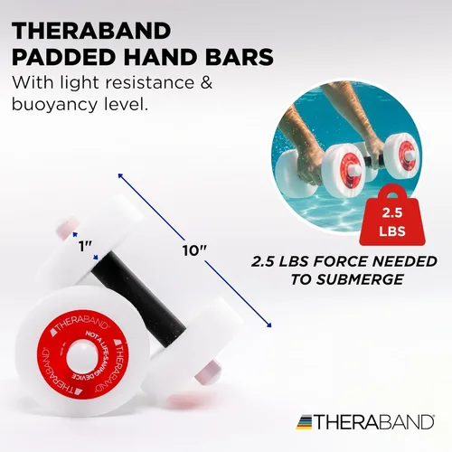 Miniatura 3 de THERABAND Water Weights, Aquatic Dumbbells for Pool Fitness, 2 Foam Weights with Padded Grip for Water Aerobics, Therapy, Workouts, Pool Exercise