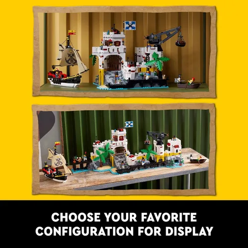 Miniatura 6 de LEGO Icons Eldorado - Kit de construcción de fortaleza, regalo pirata, incluye barco pirata y 8 minifiguras, idea de regalo nostálgica para adultos