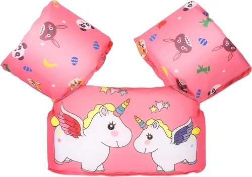 Miniatura 34 de MoKo Chaleco de natación para niños pequeños, flotadores de brazo de natación de 22 a 66 libras, niños y niñas, con dibujos animados, alas de agua