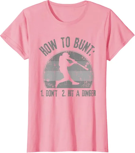 Miniatura 14 de Cómo Bunt Don't Hit A Dinger - Camiseta divertida de béisbol y sóftbol, Negro, S