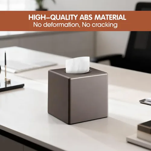 Miniatura 5 de Y-in Hand Funda para caja de pañuelos, soporte cuadrado para caja de pañuelos faciales, accesorios de almacenamiento para tocador de baño, encimeras