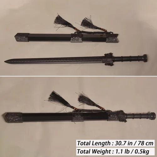 Miniatura 2 de High Strength Polypropylen Plastic Sword Ancient Style Embroidery Spring Sword with Sheath for Practice and Training