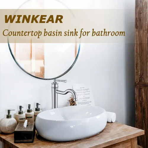 Miniatura 2 de Grifo para Lavabo de Recipiente Cromado Grifo Alto de Baño de Un Solo Agujero Montaje en Cubierta Ensamblaje de Desagüe Pop-up Sin Desbordamiento