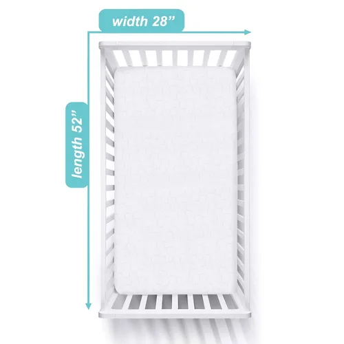 Miniatura 3 de American Baby Company Paquete de 2 Protectores de Colchón de Cuna Impermeables Ajustables de 52" x 28" - Acolchados, Silenciosos, Suaves