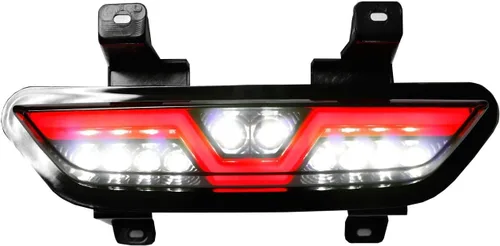 Miniatura 4 de iJDMTOY Foglamp LED trasera de lente ahumada compatible con Ford Mustang 2015-2017, montaje de luz trasera LED roja completa funciona como luz
