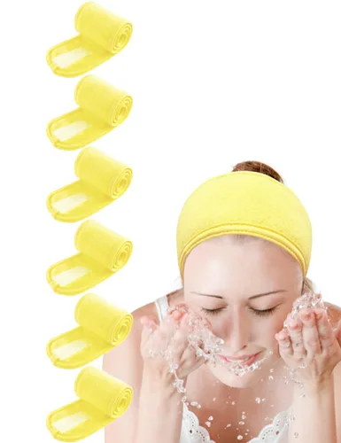 Miniatura 11 de EUICAE Diadema de spa, paquete de 5 toallas negras para la cabeza, antideslizantes, elásticas, lavables para maquillaje, lavado facial, tratamiento