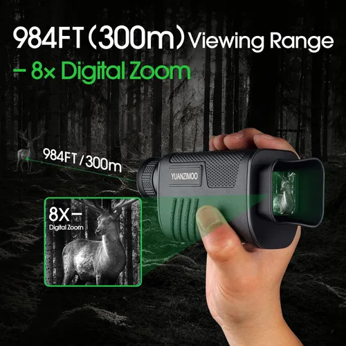 Miniatura 6 de Telescopio monocular digital infrarrojo monocular mejorado de visión nocturna para 100% oscuridad con zoom 8X 2000mAh batería recargable trípode 32