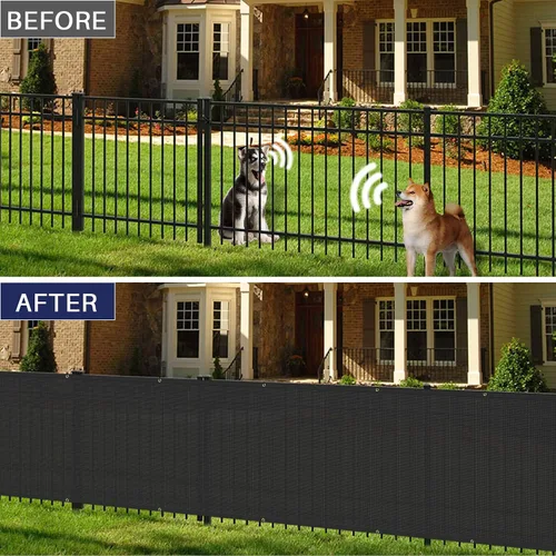 Miniatura 2 de Windscreen4less - Valla de privacidad de 6 x 25 pies en negro con encuadernaciones y ojales, 85% de bloqueo para cerca de eslabones, malla de tela