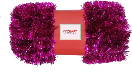 Miniatura 10 de YYCRAFT 15 yardas (45 pies) de longitud comercial Guirnalda de oropel de lámina gruesa para Navidad Decoraciones clásicas de Navidad (Negro)