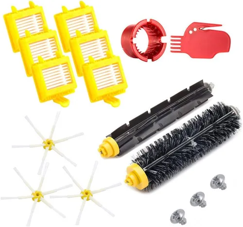 Kit de accesorios de repuesto mejorado compatible con iRobot Roomba 700 Series 760 761 770 780 790 Robot Aspirador con batidor flexible y cepillo de